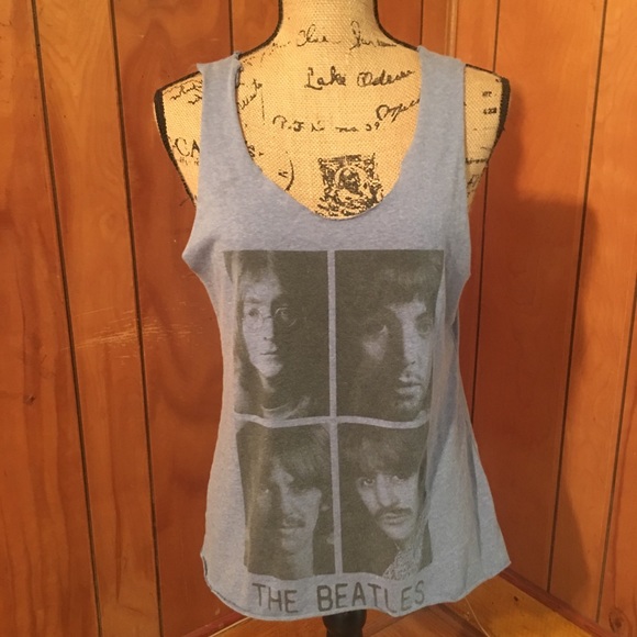Vintage Tops - Vintage DIY raw cut Beatles tank top